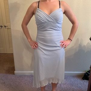 Studio Y silver, sparkly high-low dress